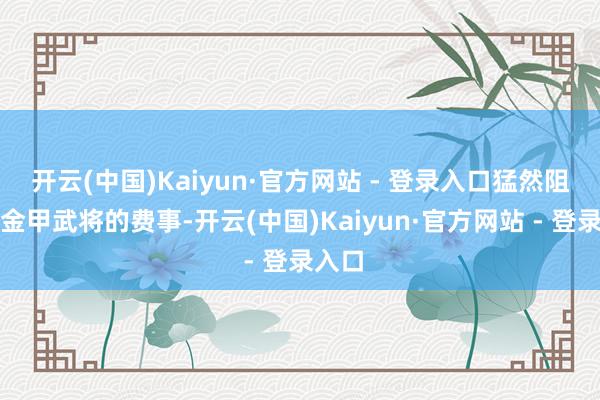开云(中国)Kaiyun·官方网站 - 登录入口猛然阻断了金甲武将的费事-开云(中国)Kaiyun·官方网站 - 登录入口