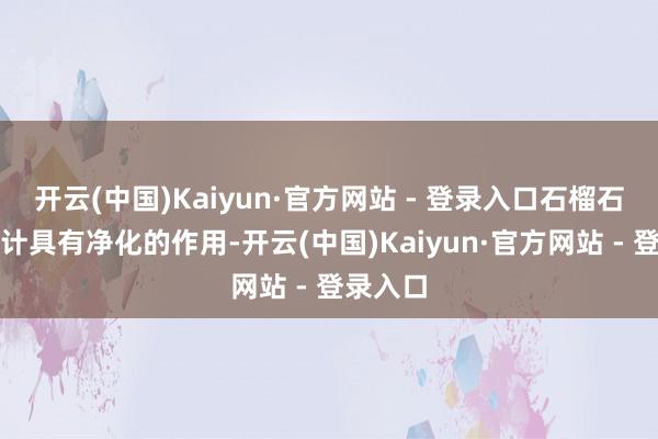 开云(中国)Kaiyun·官方网站 - 登录入口石榴石还被合计具有净化的作用-开云(中国)Kaiyun·官方网站 - 登录入口