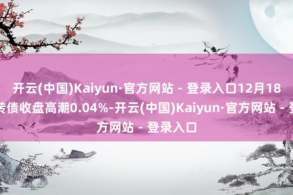 开云(中国)Kaiyun·官方网站 - 登录入口12月18日锂科转债收盘高潮0.04%-开云(中国)Kaiyun·官方网站 - 登录入口