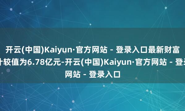 开云(中国)Kaiyun·官方网站 - 登录入口最新财富净值计较值为6.78亿元-开云(中国)Kaiyun·官方网站 - 登录入口